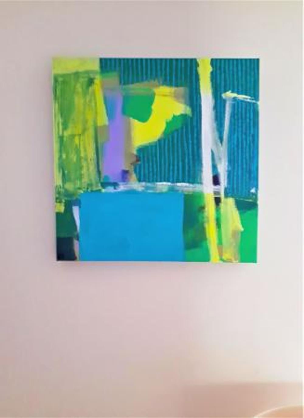 Tahití - pintura acrílica abstracta contemporánea, colorista y atrevida - Painting Abstracto de Brian Bartlett