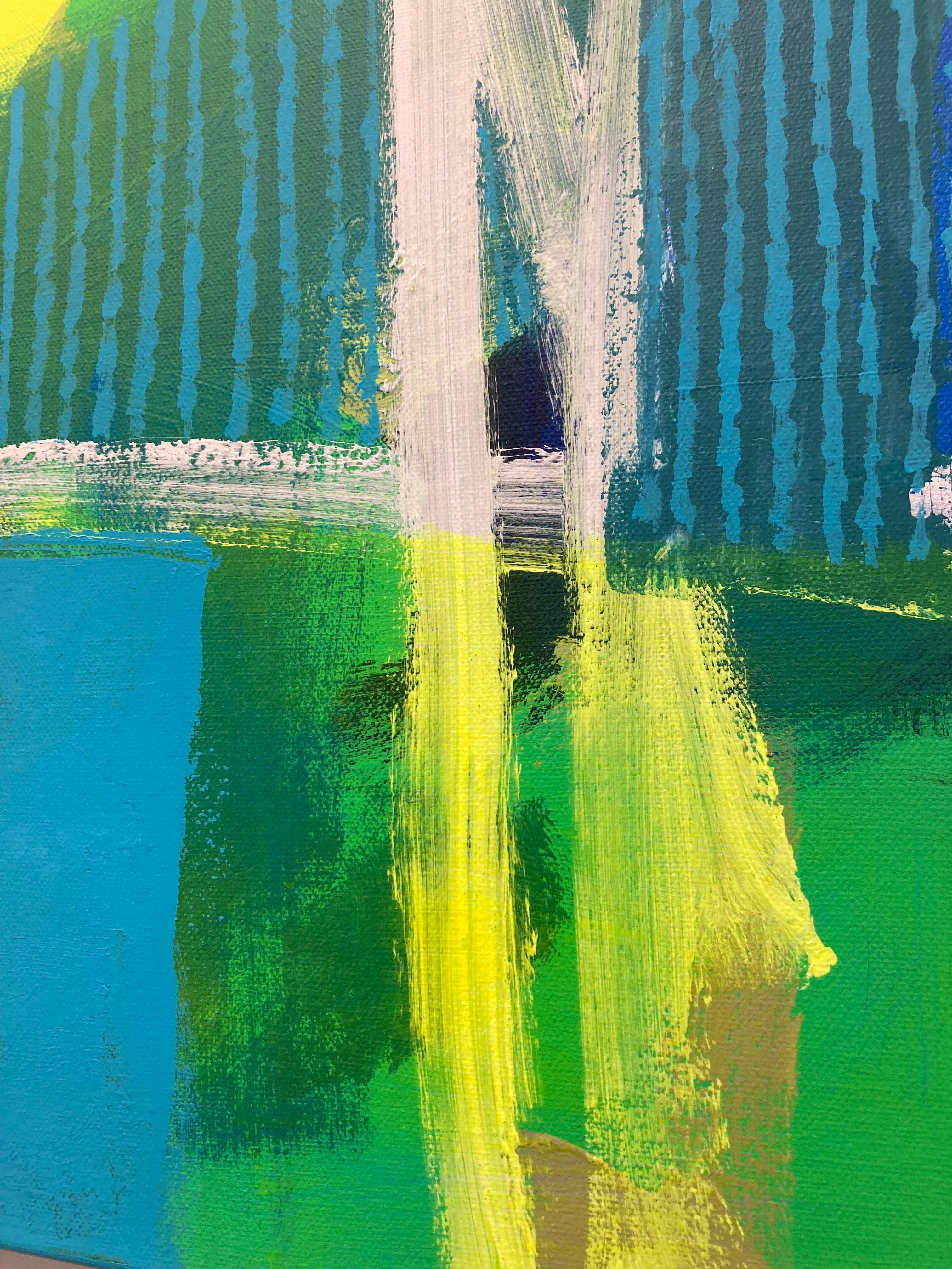 Tahití - pintura acrílica abstracta contemporánea, colorista y atrevida en venta 2