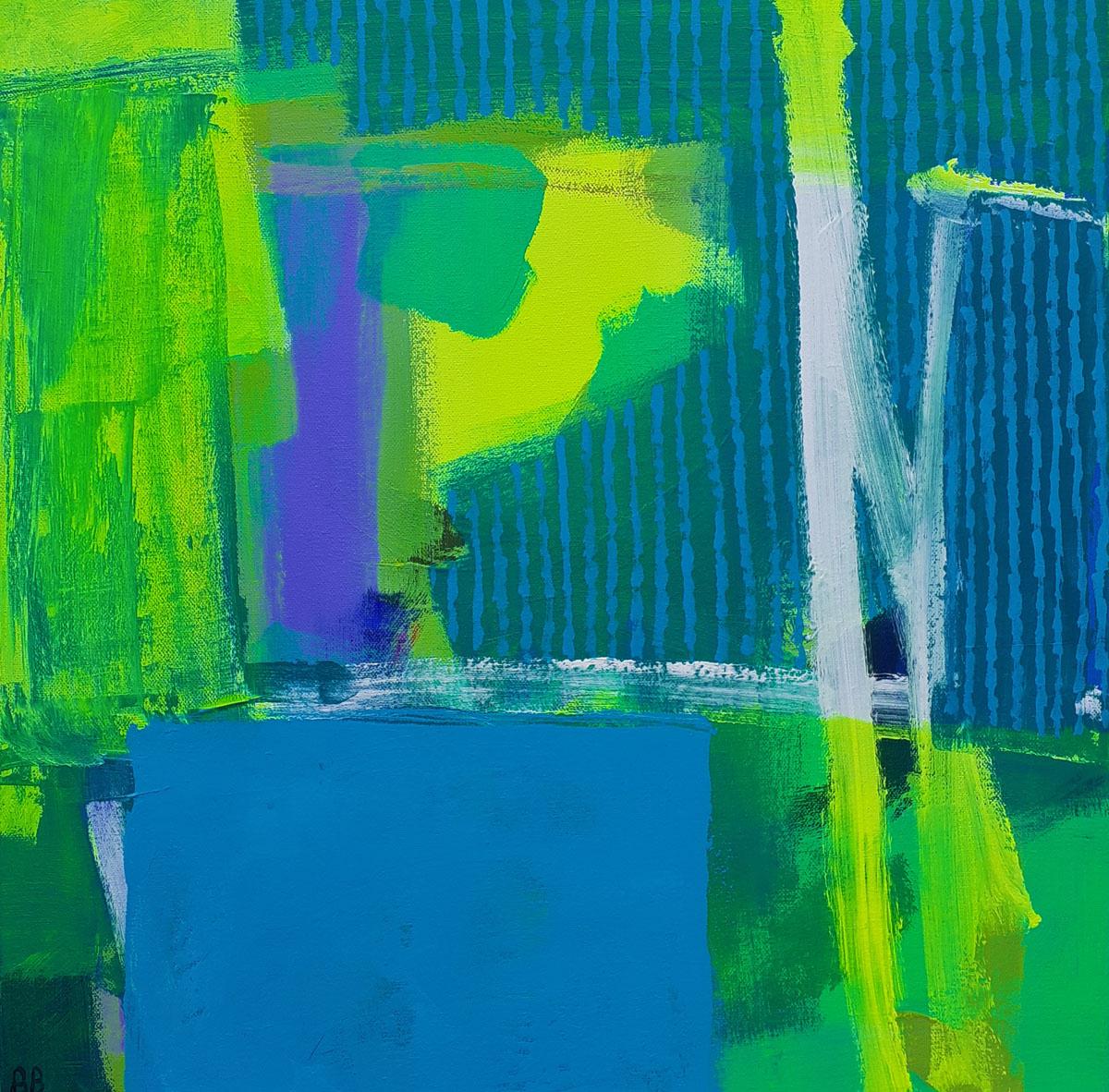Tahití - pintura acrílica abstracta contemporánea, colorista y atrevida - Painting de Brian Bartlett