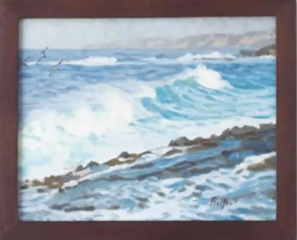 Landscape Painting de Brian Belfield  - En Plein Air Paisaje marino, "Olas de La Jolla"