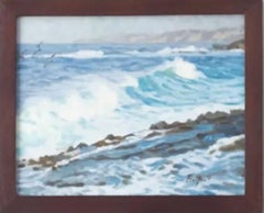 Paesaggio marino in plein air, "Le onde di La Jolla".