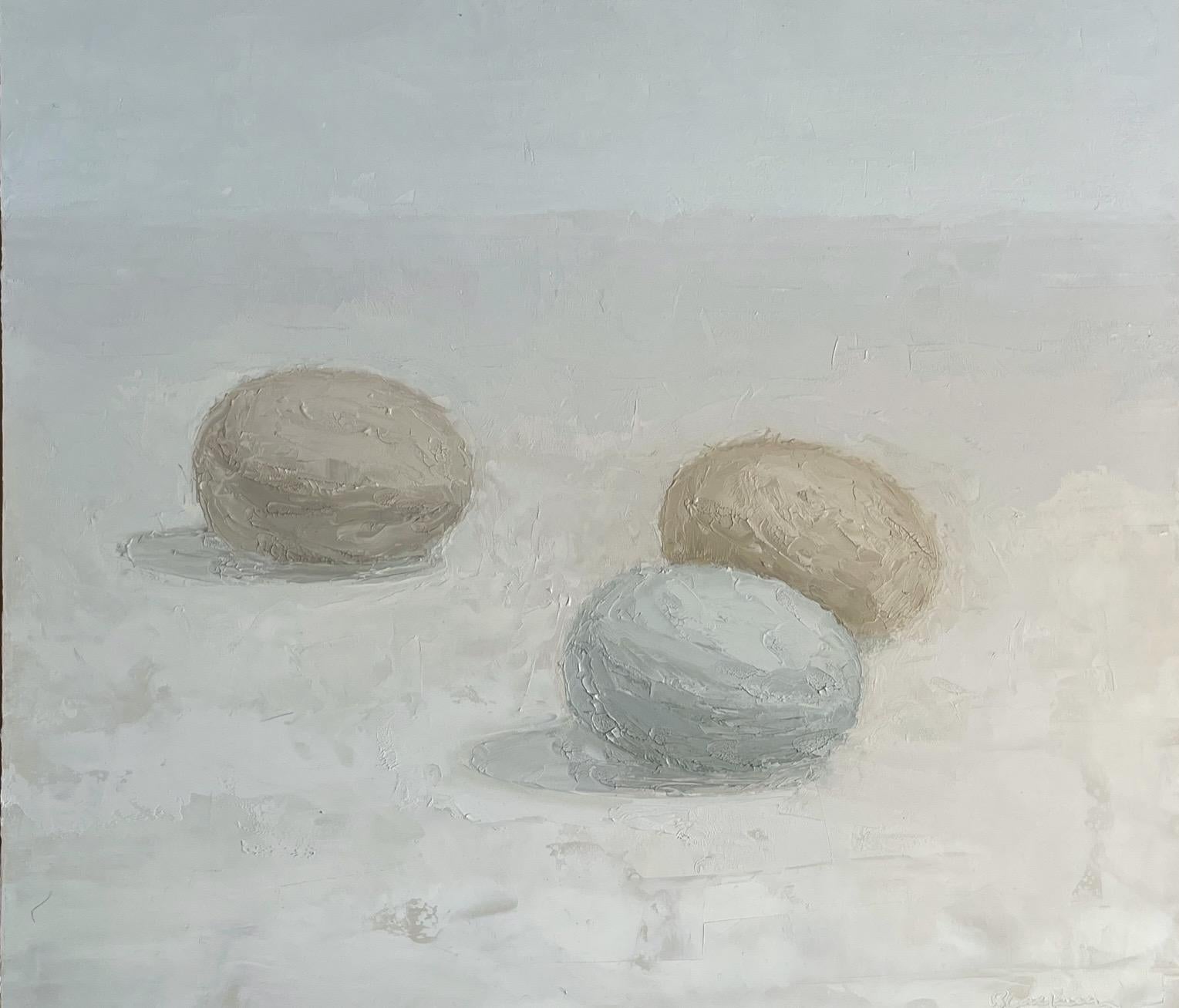 Brian Blackham Still-Life Painting - Egg Trio