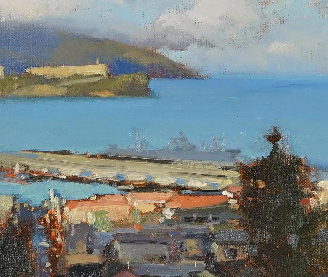 Vintage American School Impressionist San Francisco View Landscape Oil Painting For Sale 4