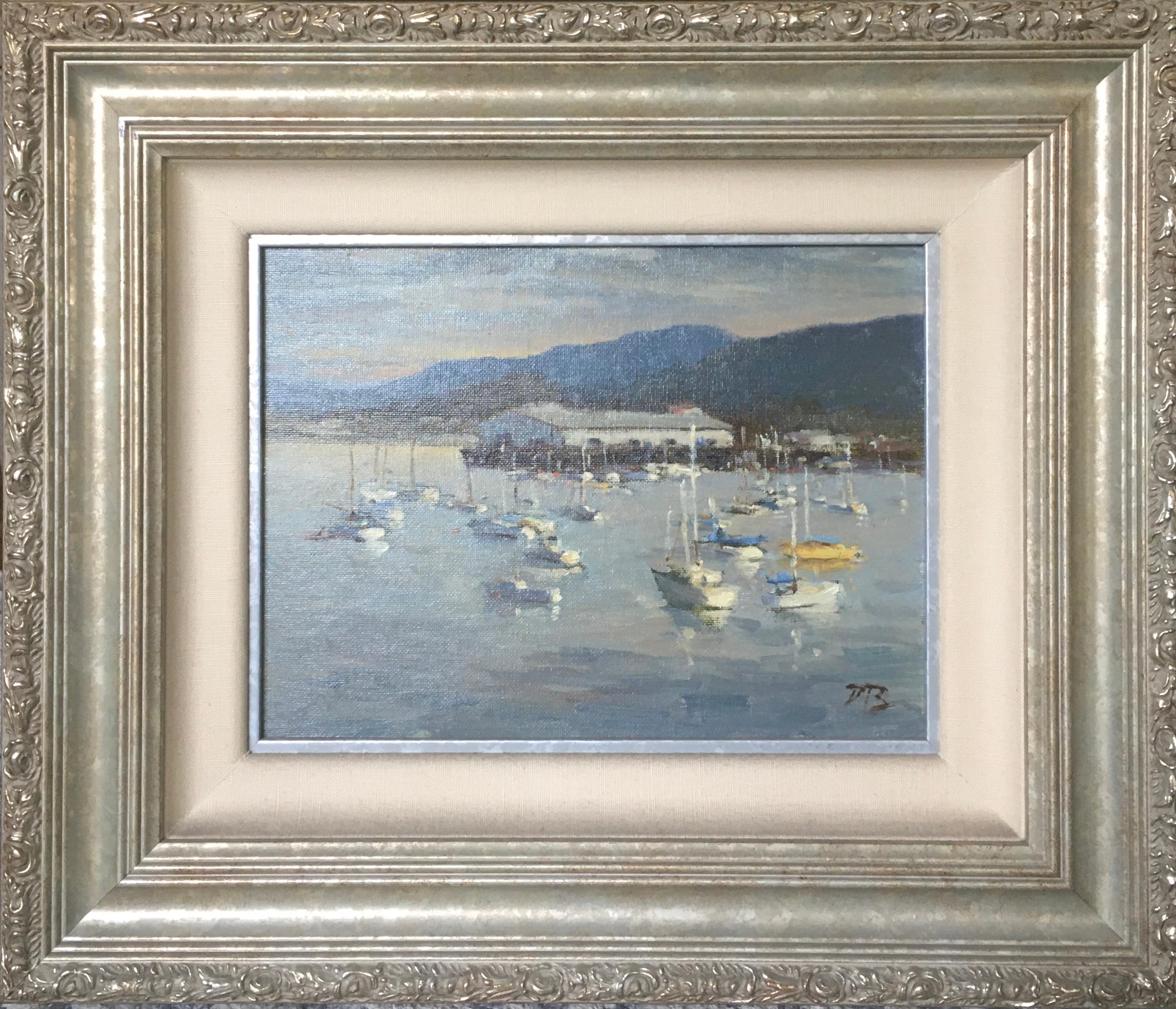 Peinture impressionniste californienne de paysage marin en plein air « Montrey Bay » de Brian Blood en vente 1