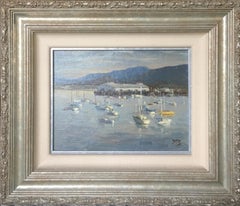 Brian Blood "Baia di Monterey", dipinto plein air di un paesaggio marino impressionista della California