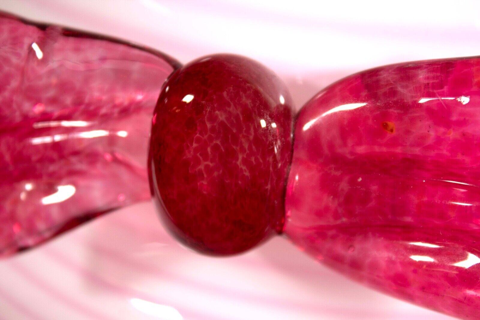 Late 20th Century Brian Brenno Signed Studio Art Blown Glass Life Size Pink Hat on Stand 1990s