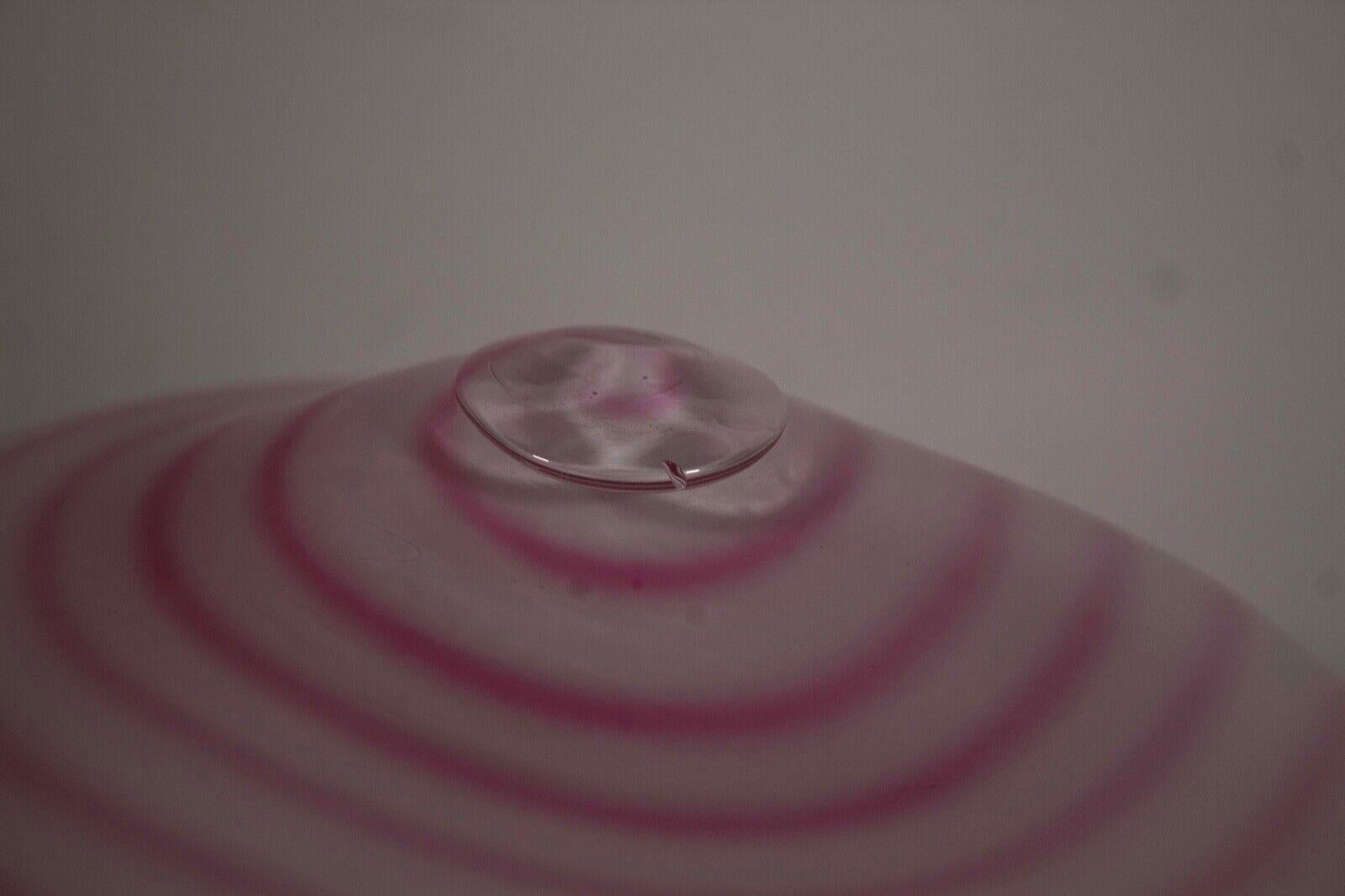 Brian Brenno Signed Studio Art Blown Glass Life Size Pink Hat on Stand 1990s 1