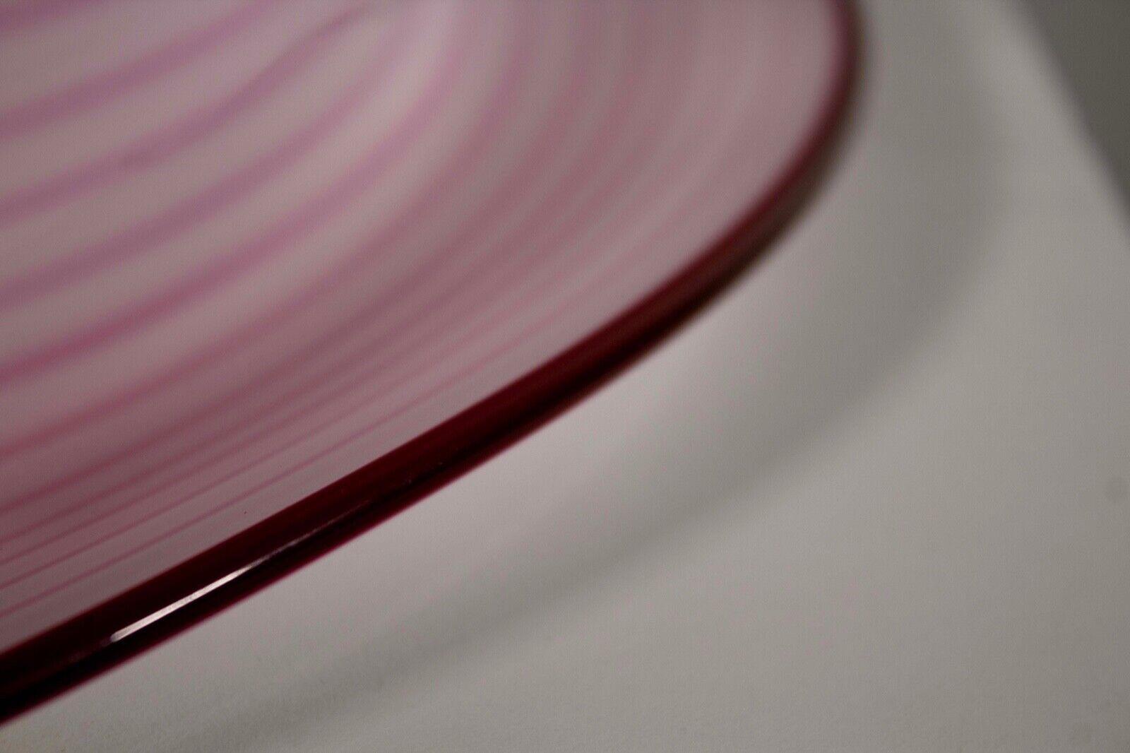 Brian Brenno Signed Studio Art Blown Glass Life Size Pink Hat on Stand 1990s 2