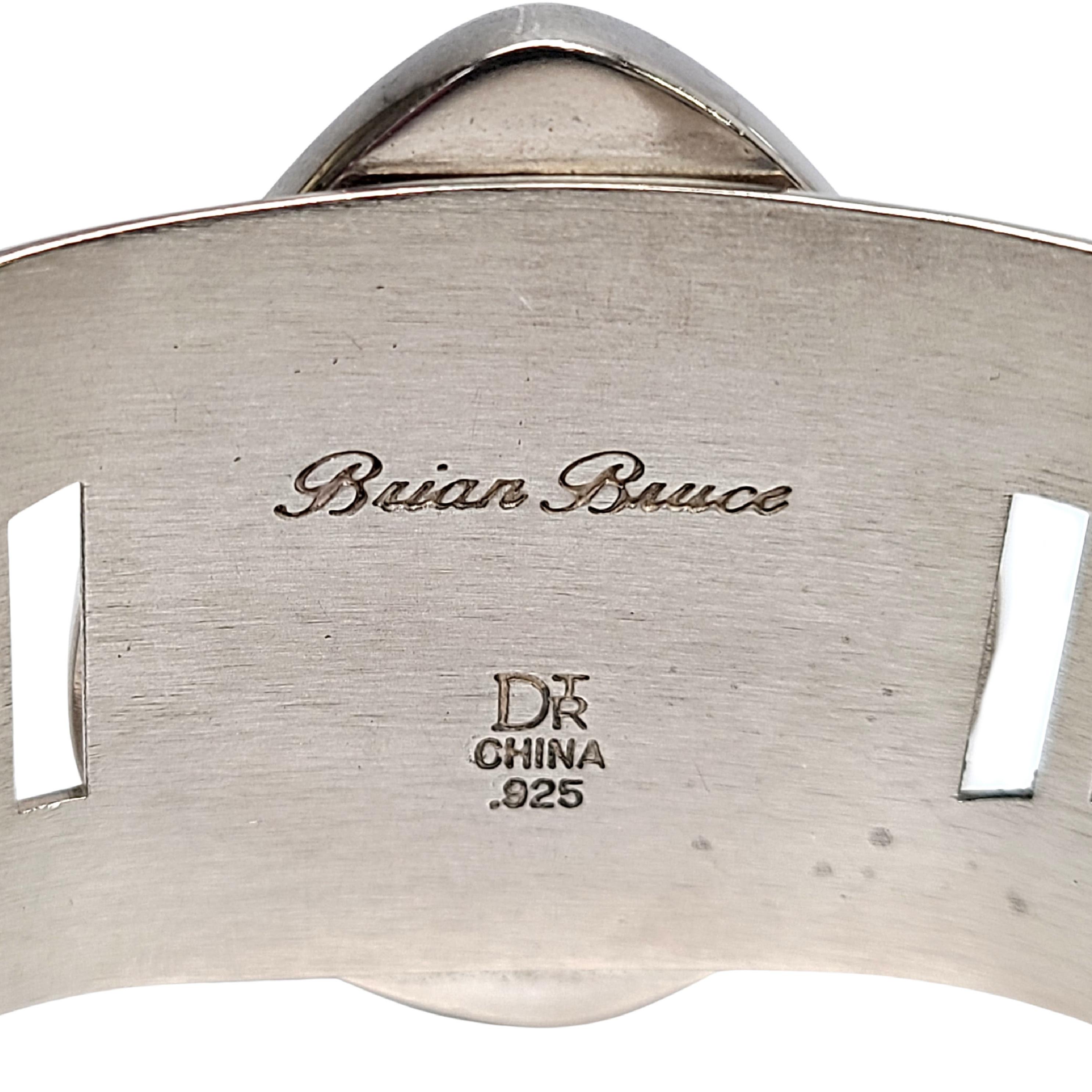 Manschettenarmband aus Sterlingsilber mit Malachit-Intarsien von Brian Bruce 3