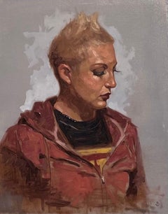 Untitled de Brian Busch, portrait réaliste original, peinture à l'huile