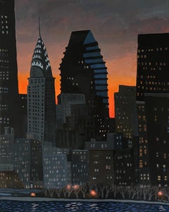 Chrysler Building at Sunset, Original Painting