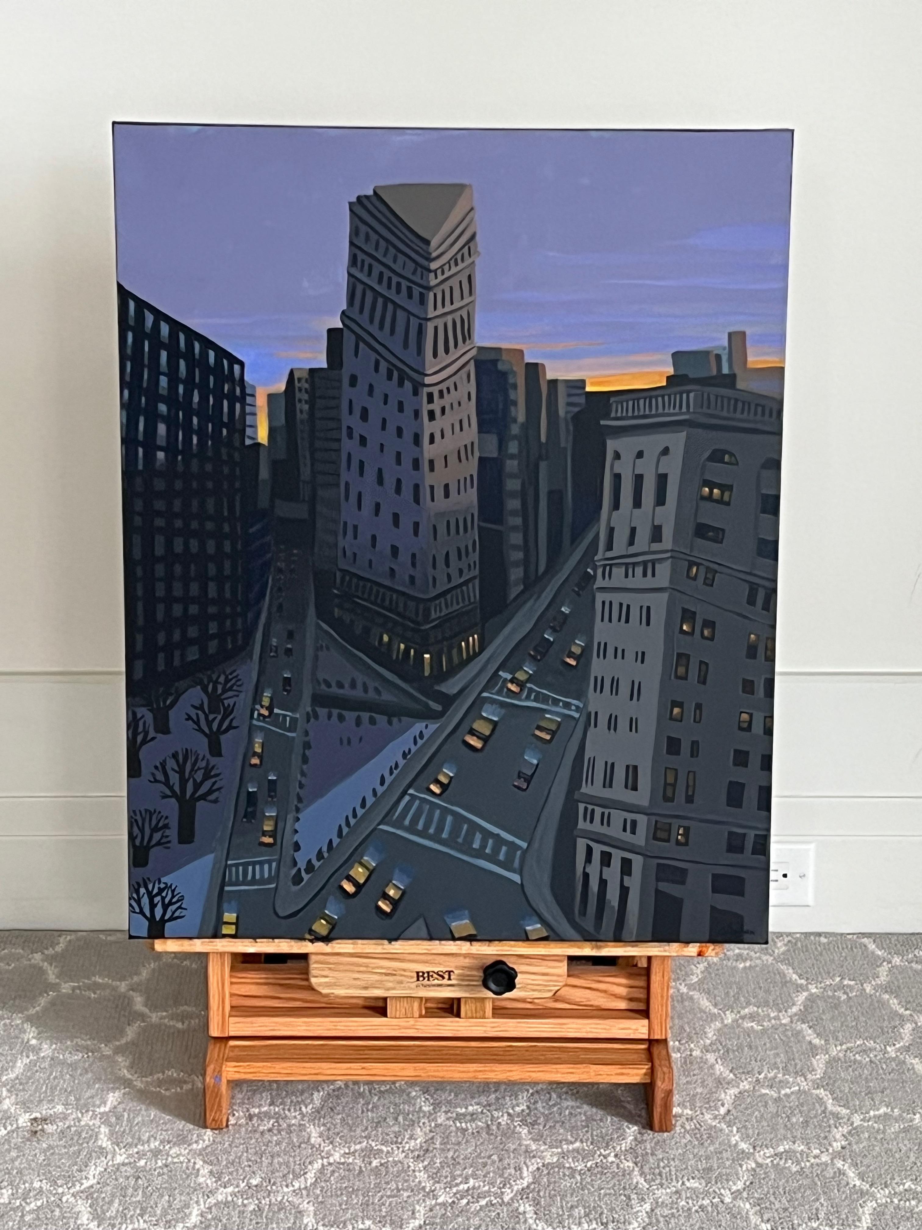 Brian Callaghan - Flat Iron at Dusk, Original Painting For Sale at 1stDibs