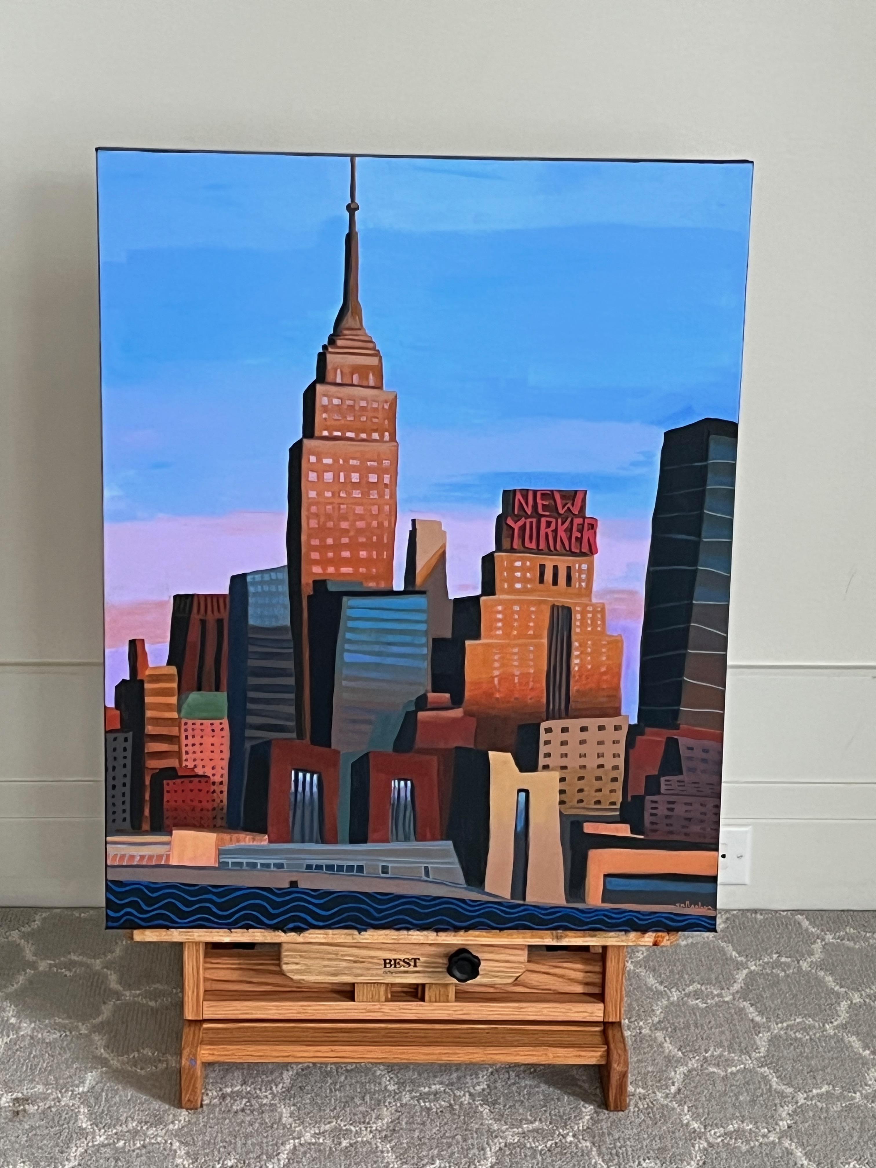 New Yorker and Empire State Building, peinture originale - Contemporain Painting par Brian Callaghan