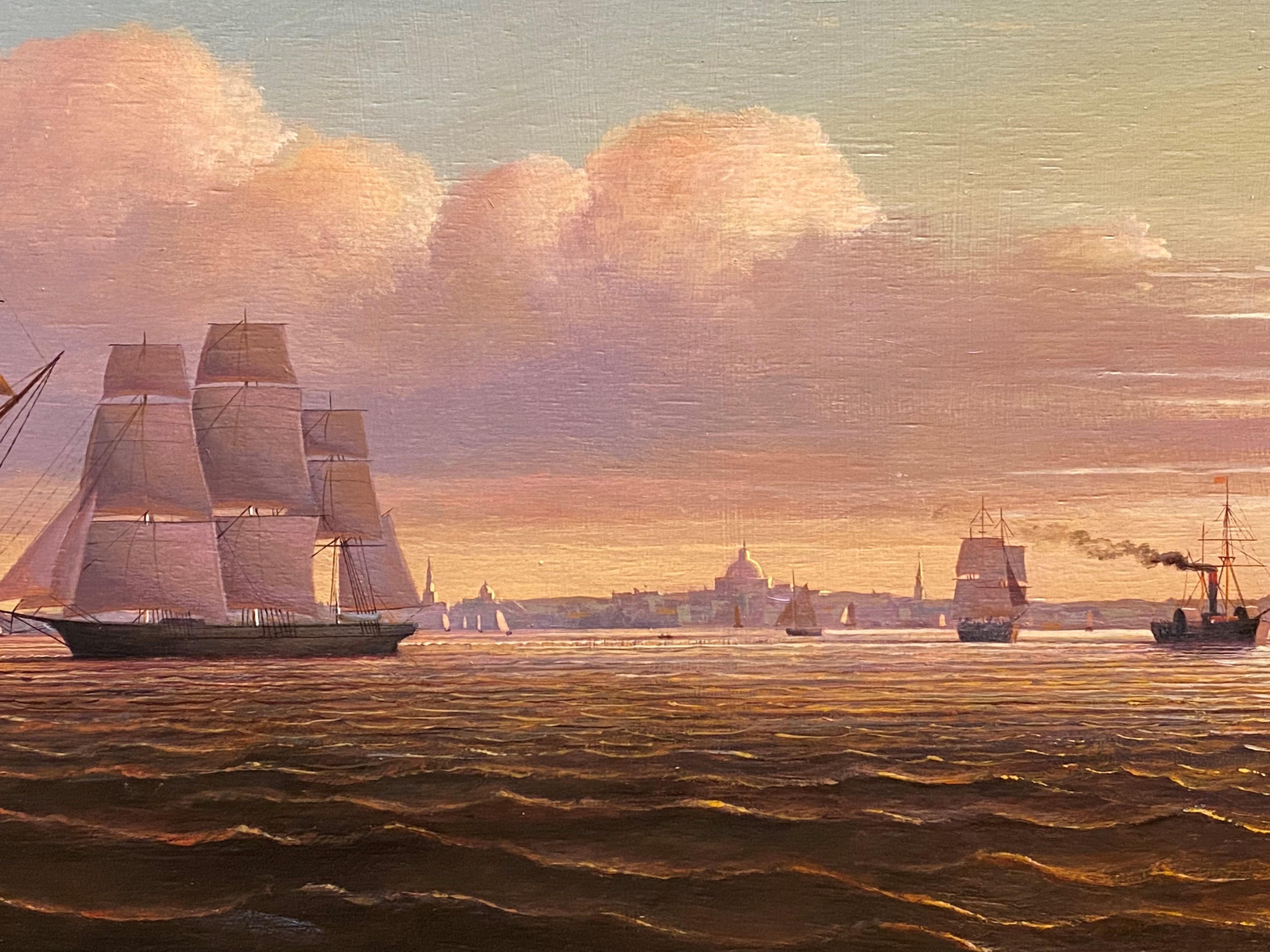 Boston Harbor 1850 - Realist Art by Brian Coole