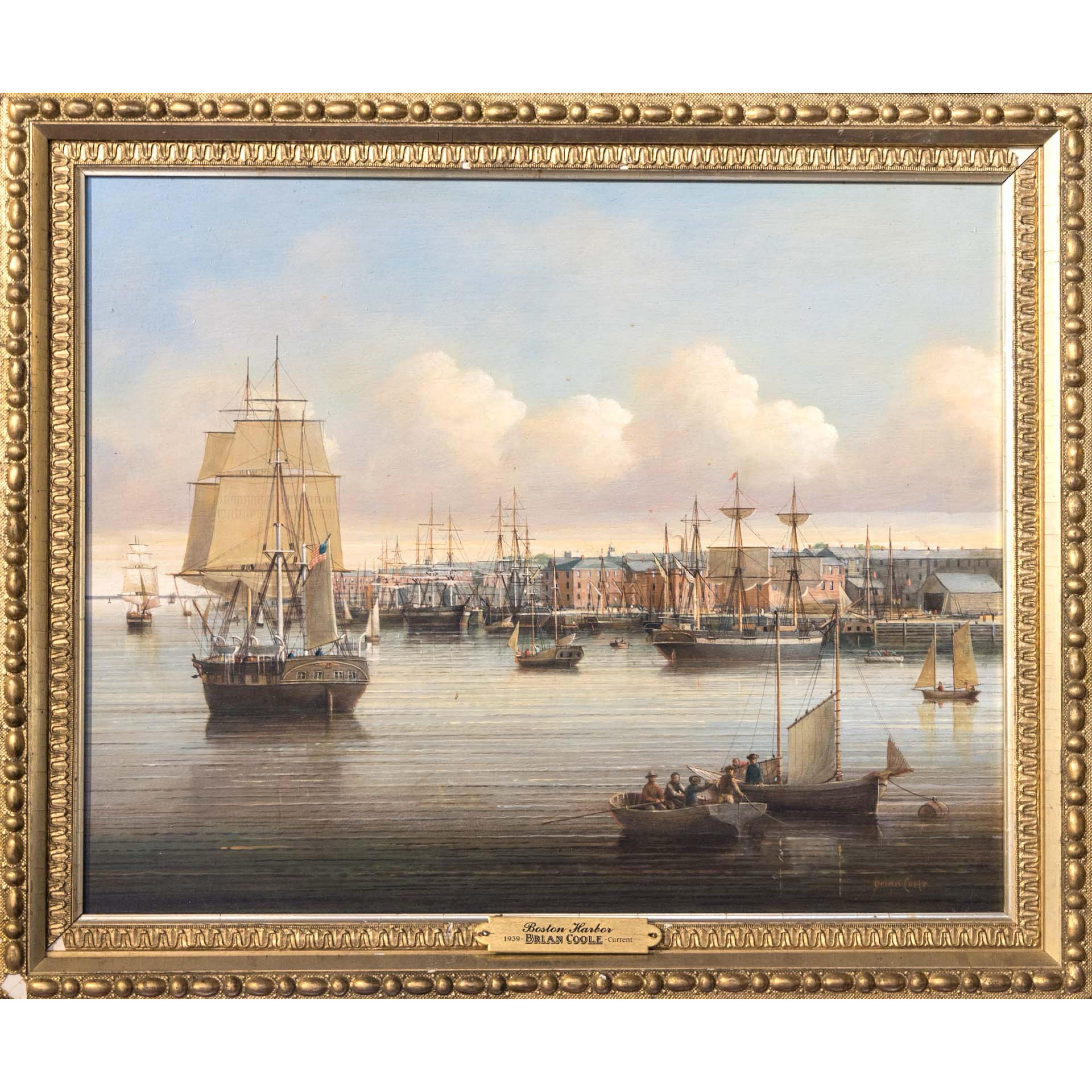 Landscape Painting di Brian Coole - "Porto di Boston"