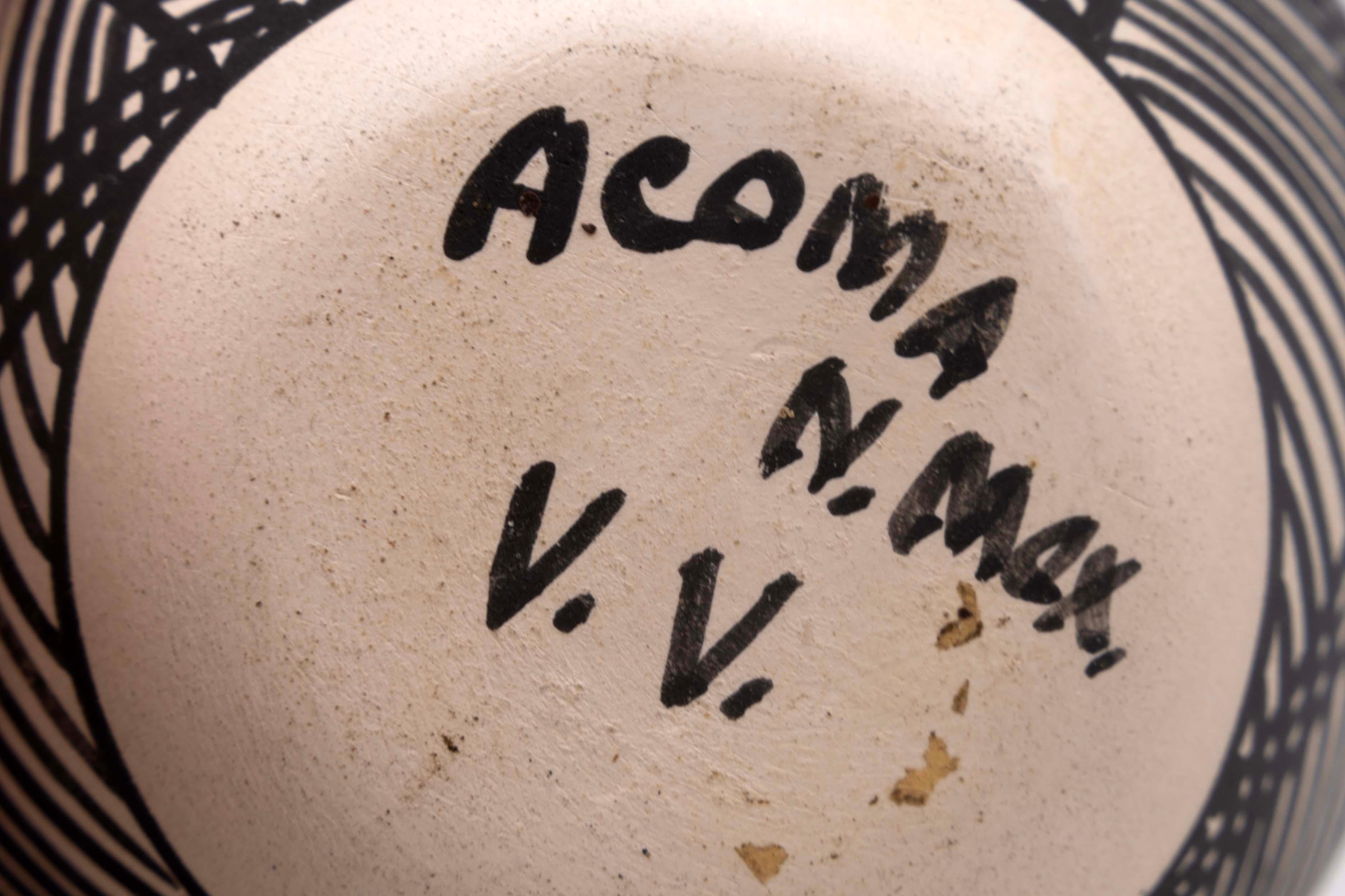 20th Century Brian DeLorme Acoma Pueblo New Mexico Fired Earthenware Pottery Signed