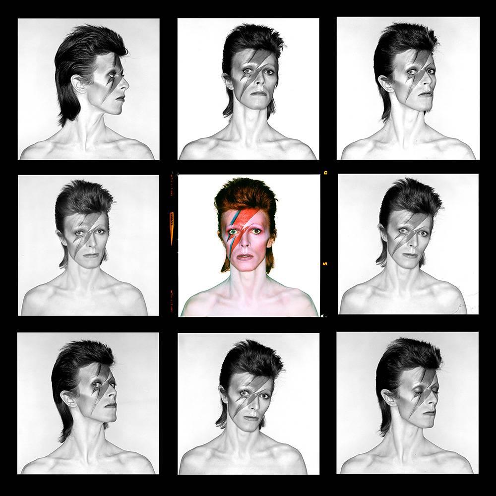 Brian Duffy Portrait Photograph - David Bowie - Aladdin Sane Eyes Open Demi Contact Sheet