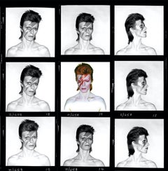 David Bowie:: « Affiche de contact Aladdin Sane:: 1973 ». Archives Duffy.