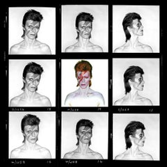 Affiche de contact David Bowie Aladdin Sane encadrée par Brian Duffy