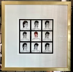 Used David Bowie Aladdin Sane contact sheet by Brian Duffy with gold frame