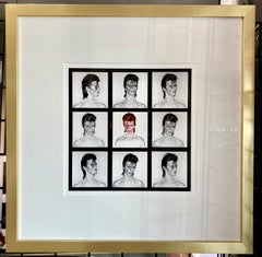 David Bowie Aladdin Sane contact sheet by Brian Duffy with gold frame