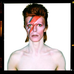 David Bowie Aladdin Sane Ojos abiertos por Brian Duffy con marco dorado