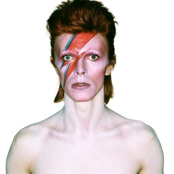 David Bowie Aladdin Sane Eyes Open, 1973, by Brian Duffy