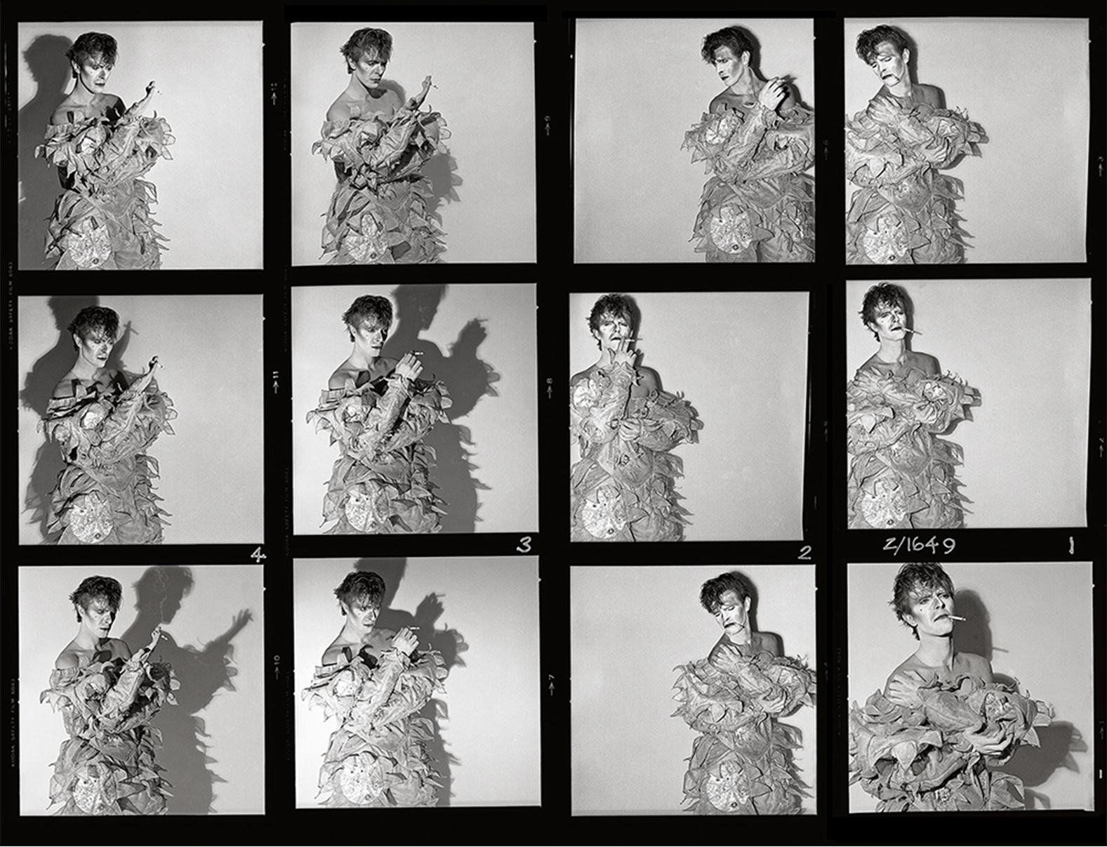 David Bowie Scary Monsters Smoking, vollständiges, großformatiges Kontaktblatt von Duffy