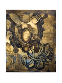 "Obturator Fascia" Warm Sepia Tones, Oil, Abstract