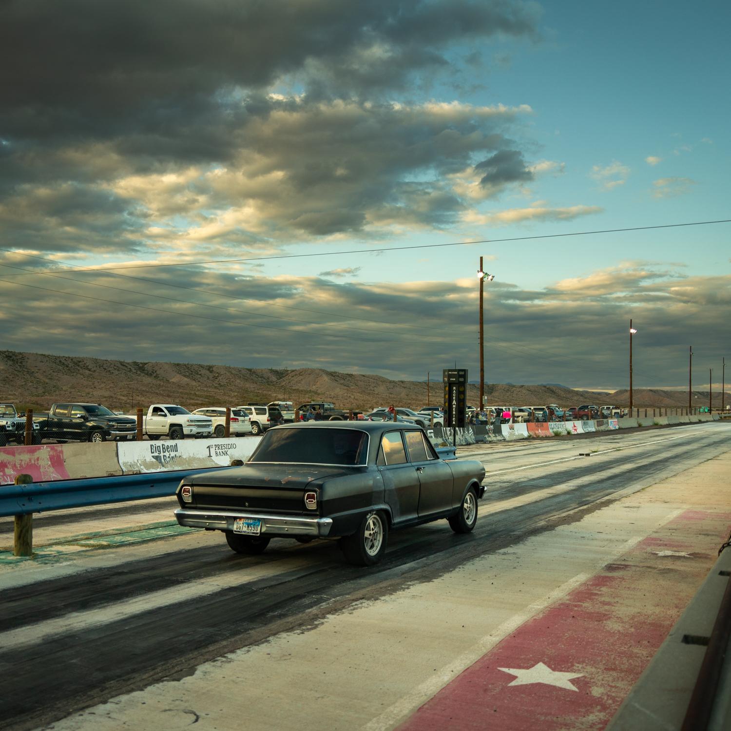 Brian Finke Landscape Photograph - Untitled (Presidio Drag Racing) 