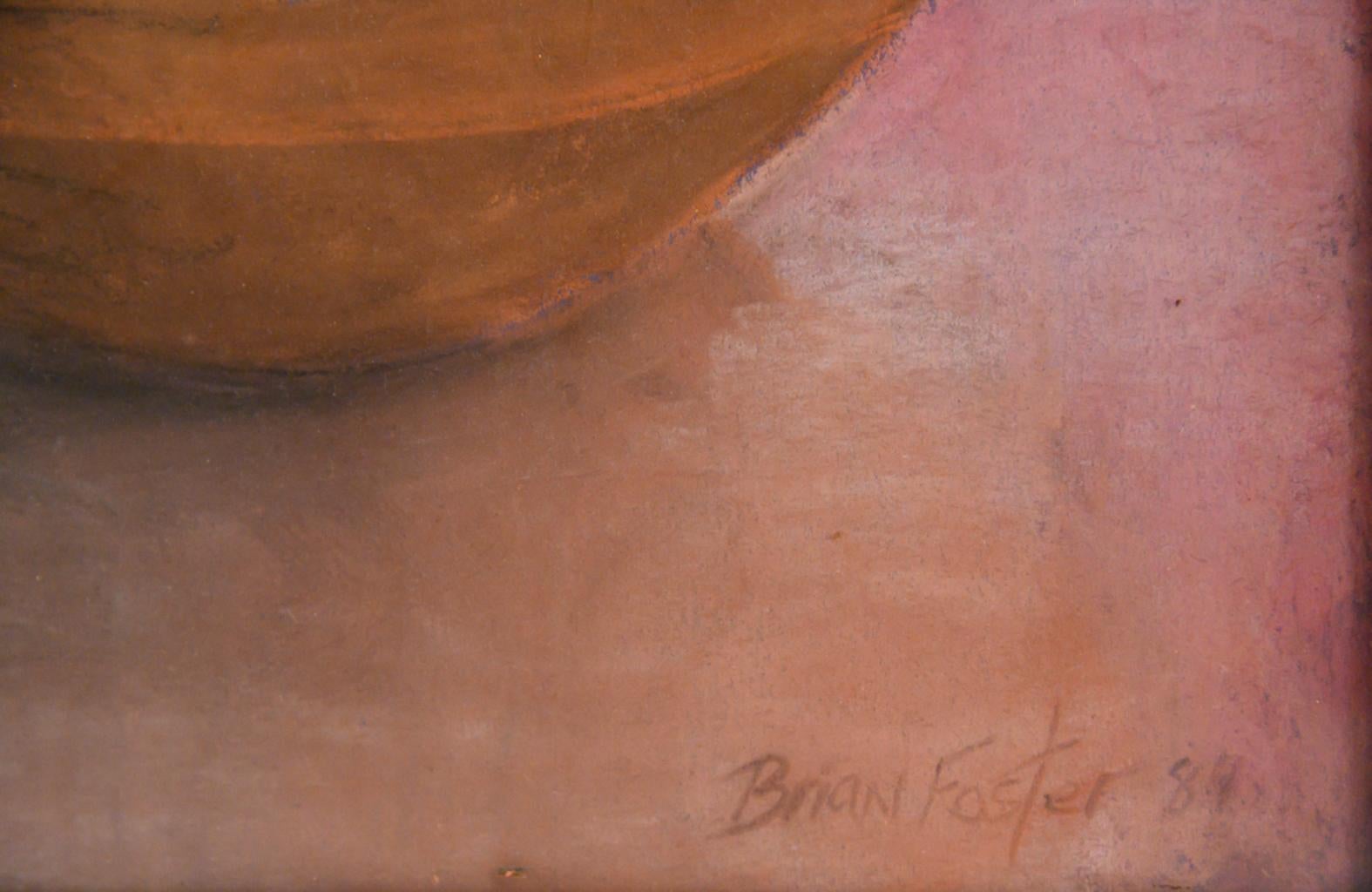 Pastell auf Papier „Wasserkrug und Obst“ von Brian Foster, signiert im Angebot 7