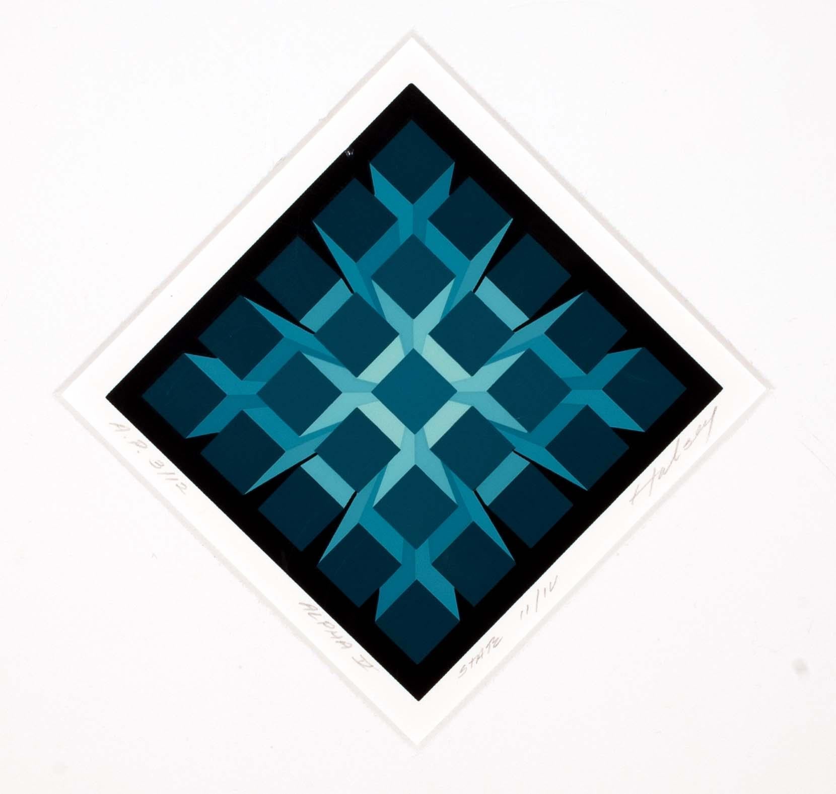 Brian Halsey Alpha V Serigraphie AP 3/12 State II/IV Signiert ungerahmt (amerikanisch) im Angebot