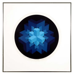 Brian Halsey Astron 6th State Signed Op Art Serigraph 32/35 Framed 1978