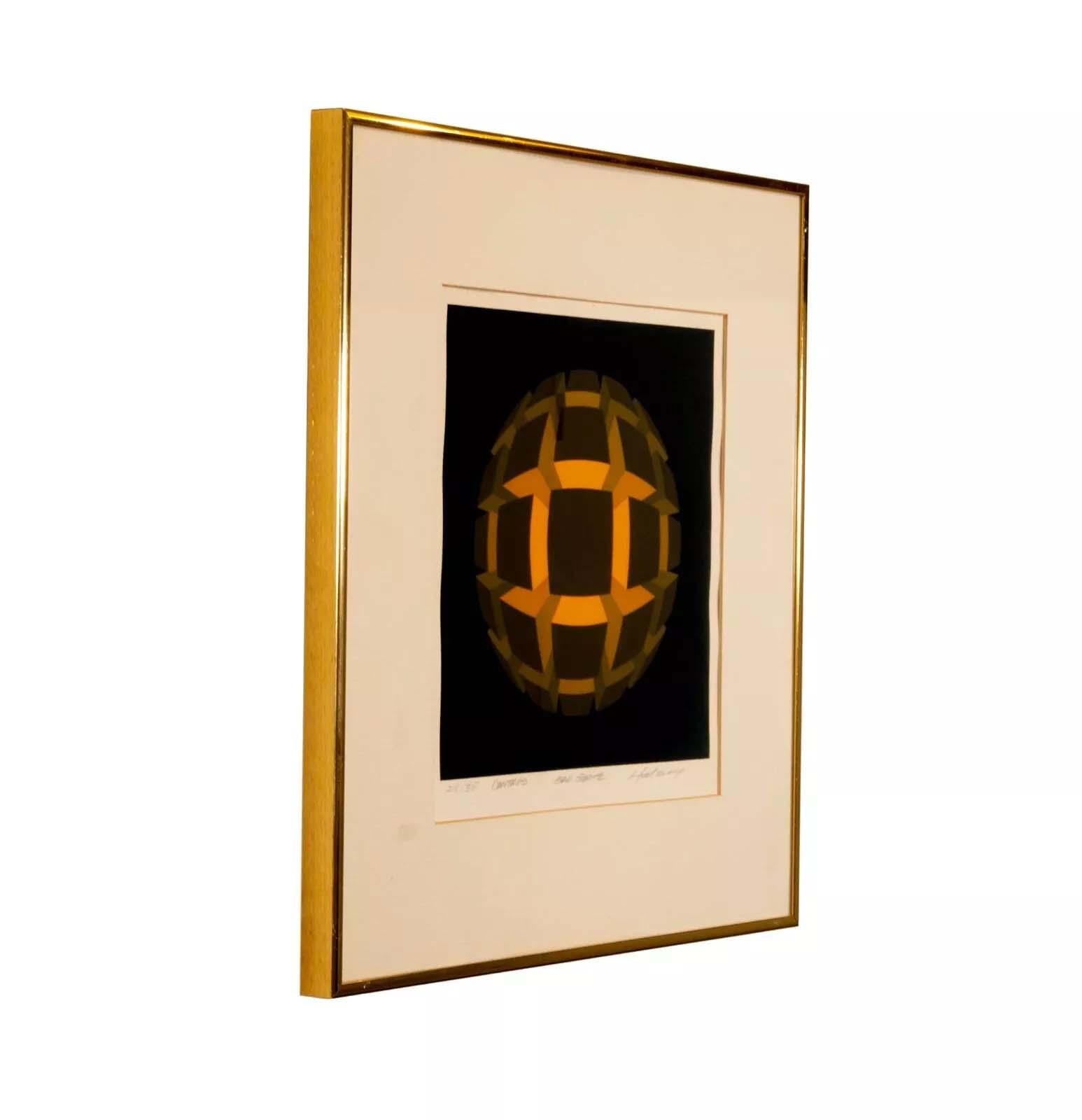 Moderne Brian Halsey Centros 3rd State Microcosms Portfolio Op Art Sérigraphie sur papier 29 en vente