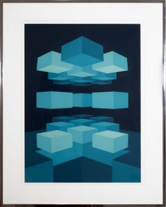 Serigrafia di Brian Halsey Macron 4/75 State I/II firmata e incorniciata