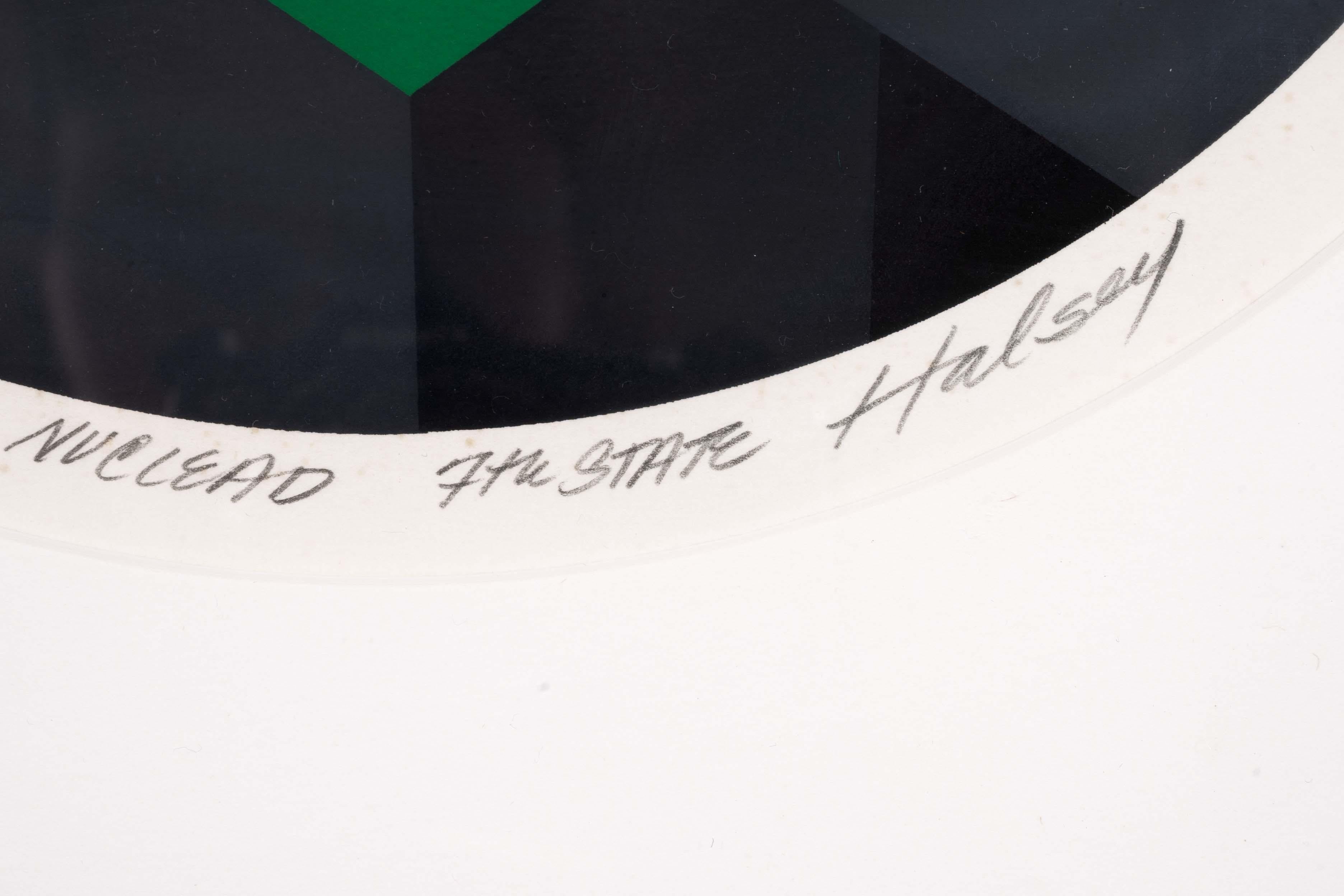 Brian Halsey Nuclead 7th State Signierte Op-Art- Serigraphie AP I/XV Gerahmt 1978 im Angebot 3