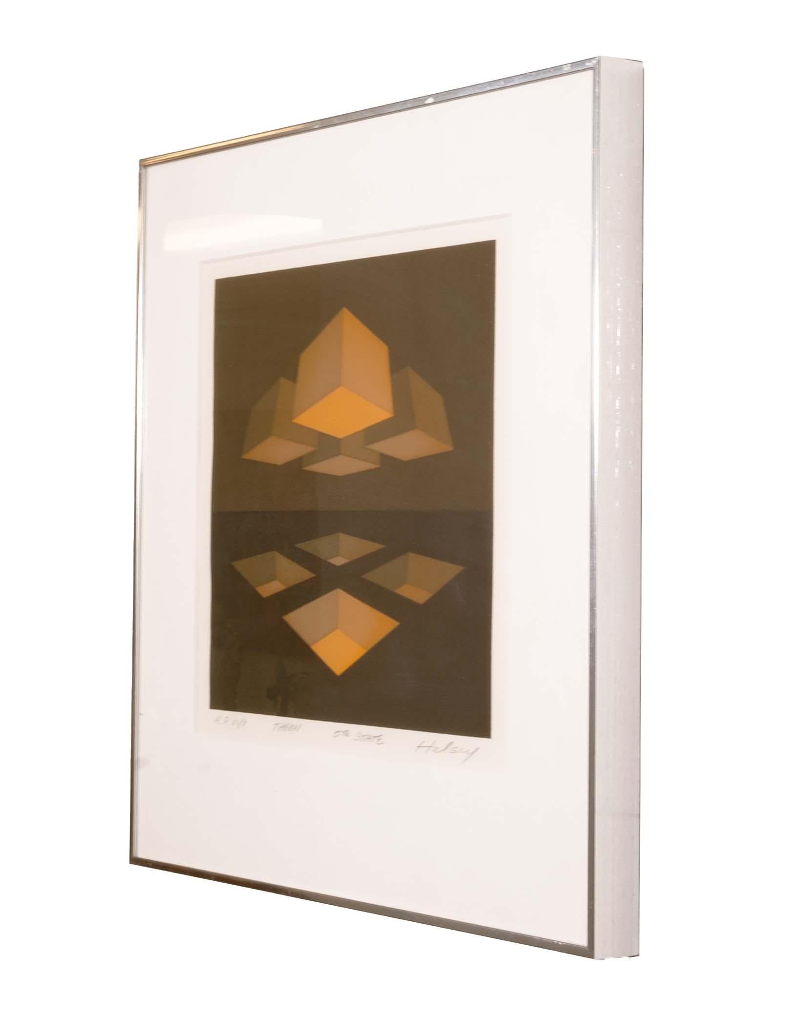 Brian Halsey Theon 5th State Signierte Op-Art- Serigraphie AP VI/X Gerahmt 1978 im Zustand „Gut“ im Angebot in Keego Harbor, MI