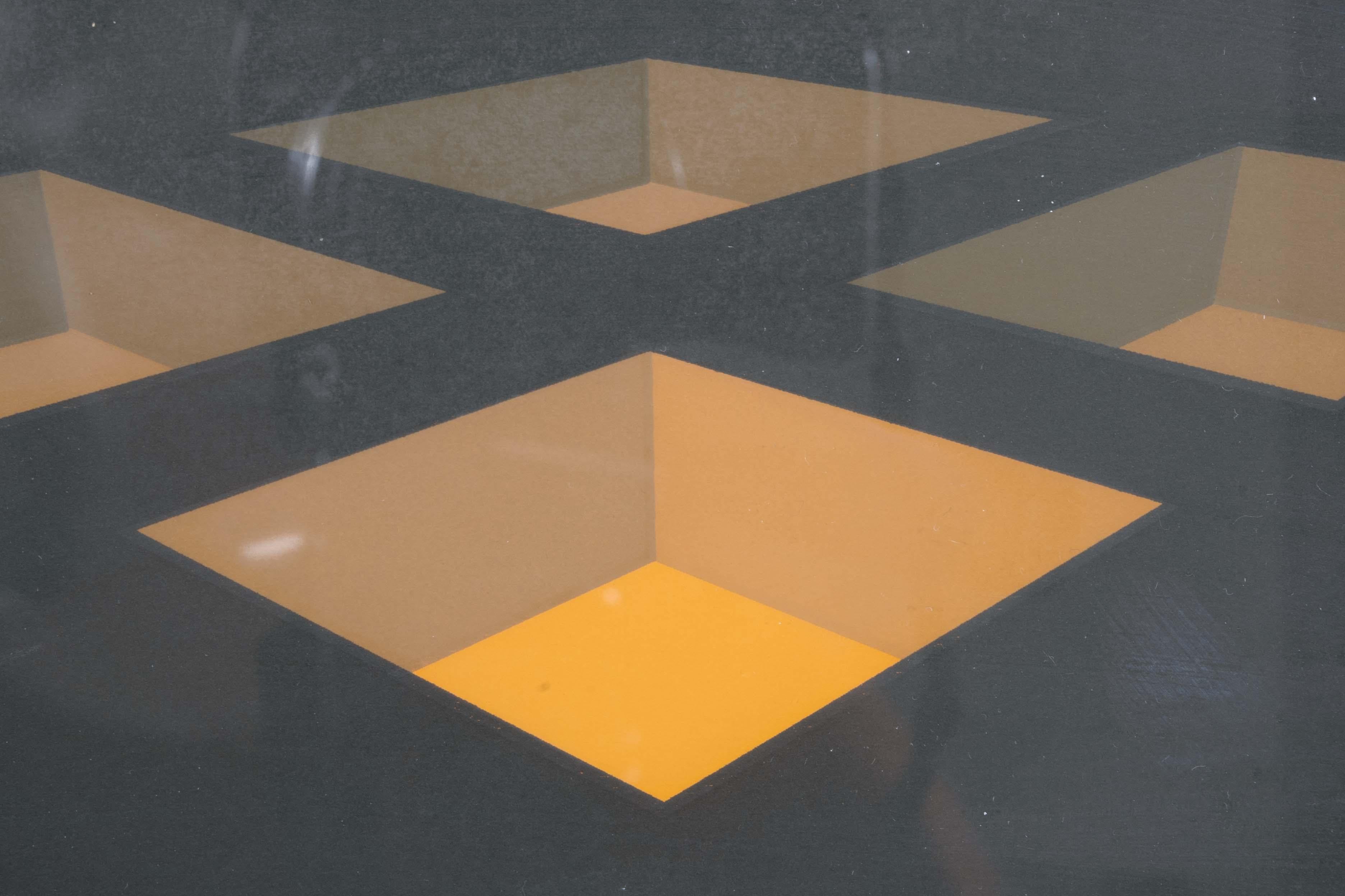 Brian Halsey Theon 5th State Signierte Op-Art- Serigraphie AP VI/X Gerahmt 1978 (Ende des 20. Jahrhunderts) im Angebot