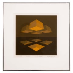 Brian Halsey Theon 5th State Signierte Op-Art- Serigraphie AP VI/X Gerahmt 1978