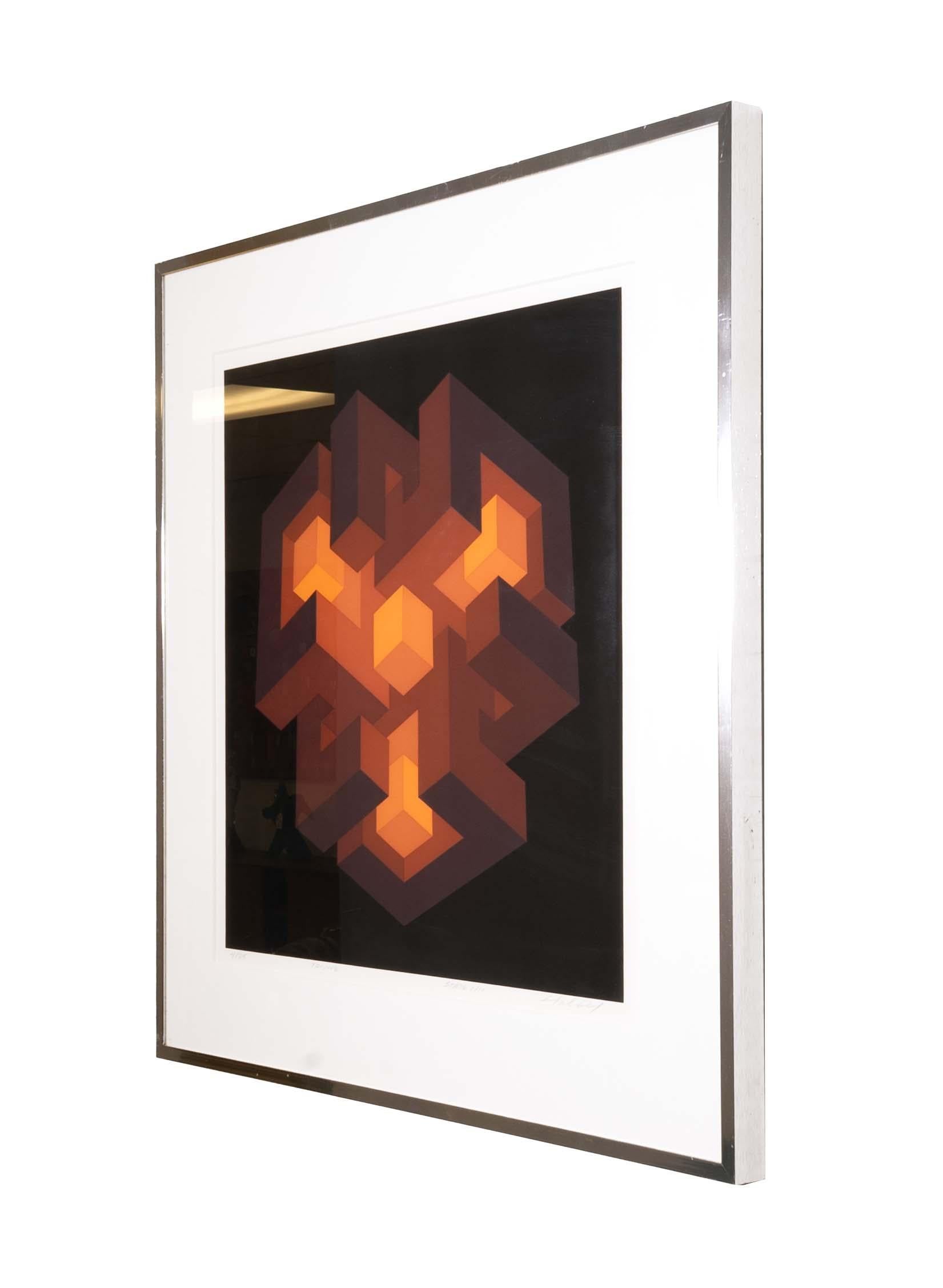 Americano Brian Halsey Triune Serigrafia 4/75 Stato 1/11 Firmato e Incorniciato in vendita