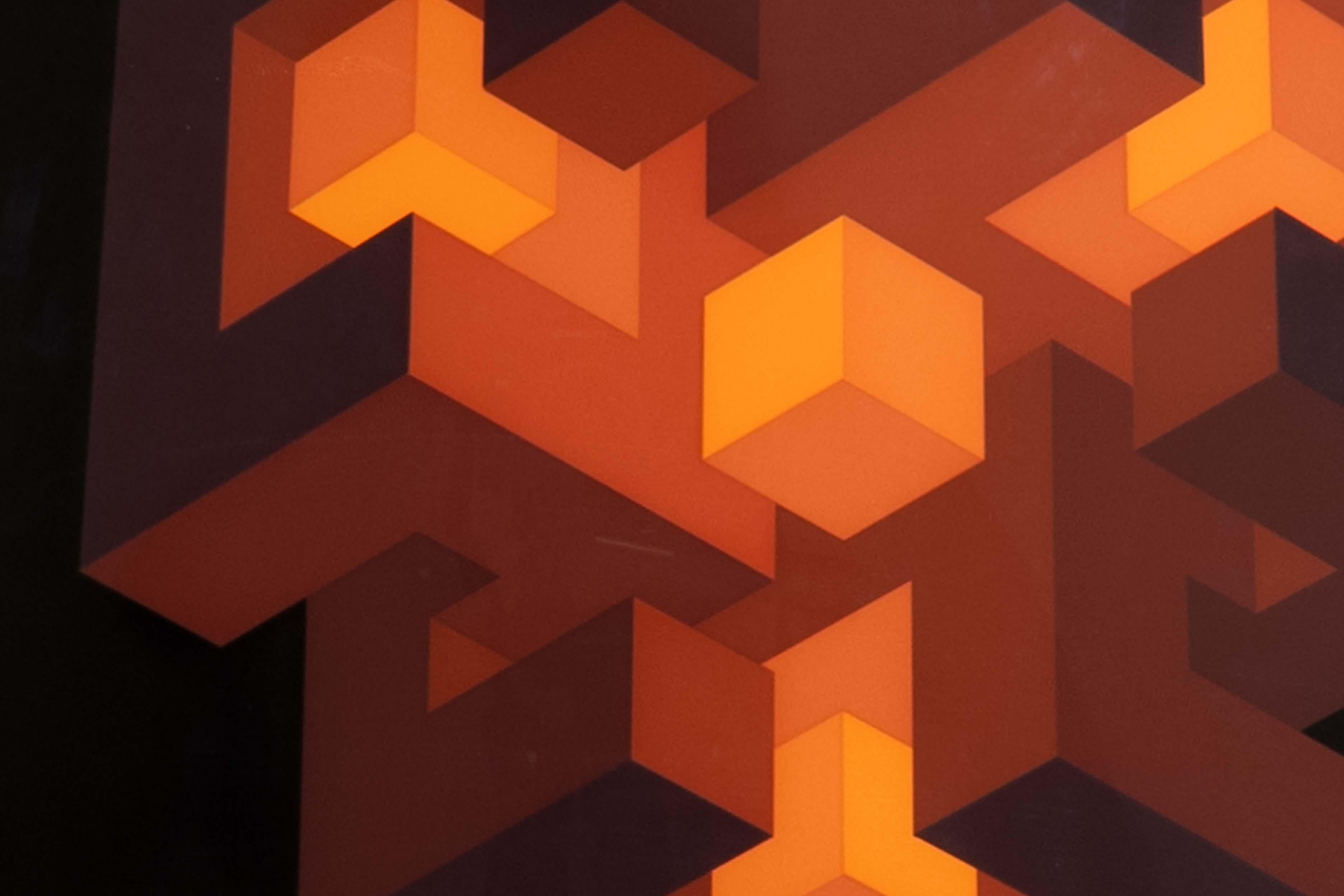 Brian Halsey Triune Serigrafia 4/75 Stato 1/11 Firmato e Incorniciato In condizioni buone in vendita a Keego Harbor, MI