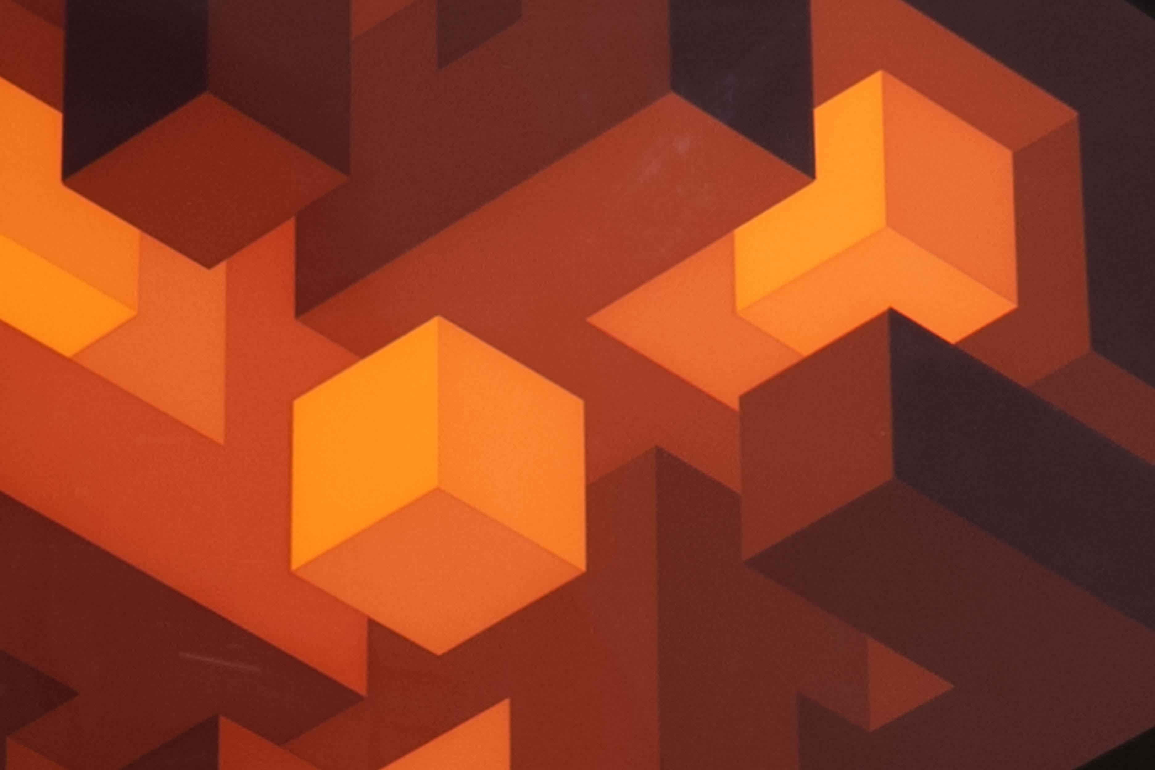 Fine XX secolo Brian Halsey Triune Serigrafia 4/75 Stato 1/11 Firmato e Incorniciato in vendita