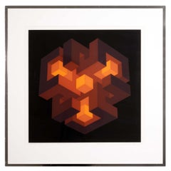 Brian Halsey Serigrafía Triune 4/75 Estado 1/11 Firmado y enmarcado