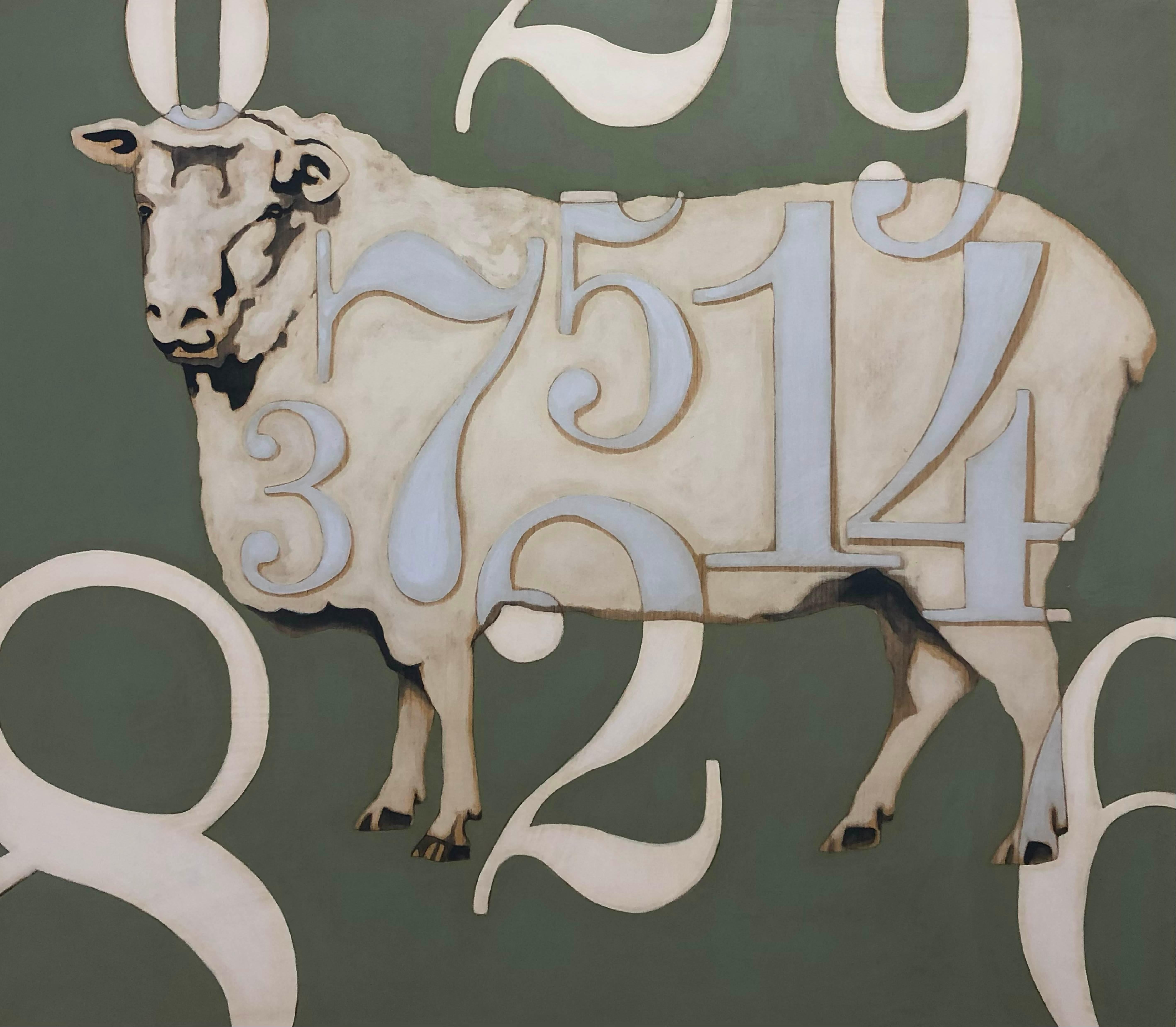 Animal Painting di Brian Hibbard - Contare le pecore VIII