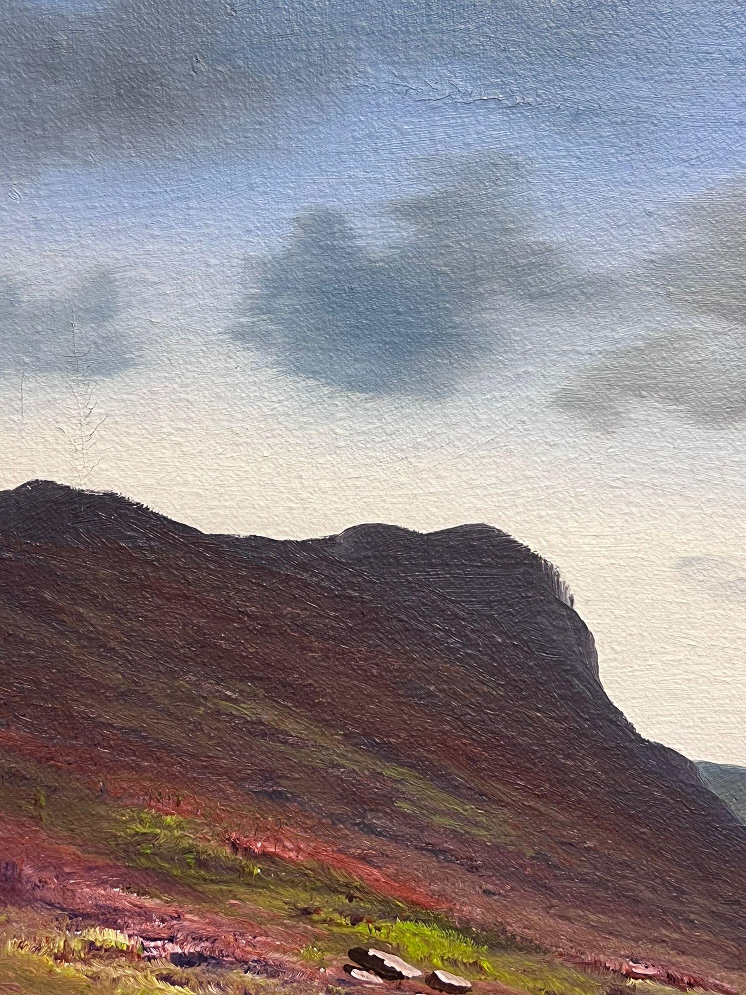 Fine Scottish Highland River Landscape Atmospheric Sky Original British Oil  For Sale 2