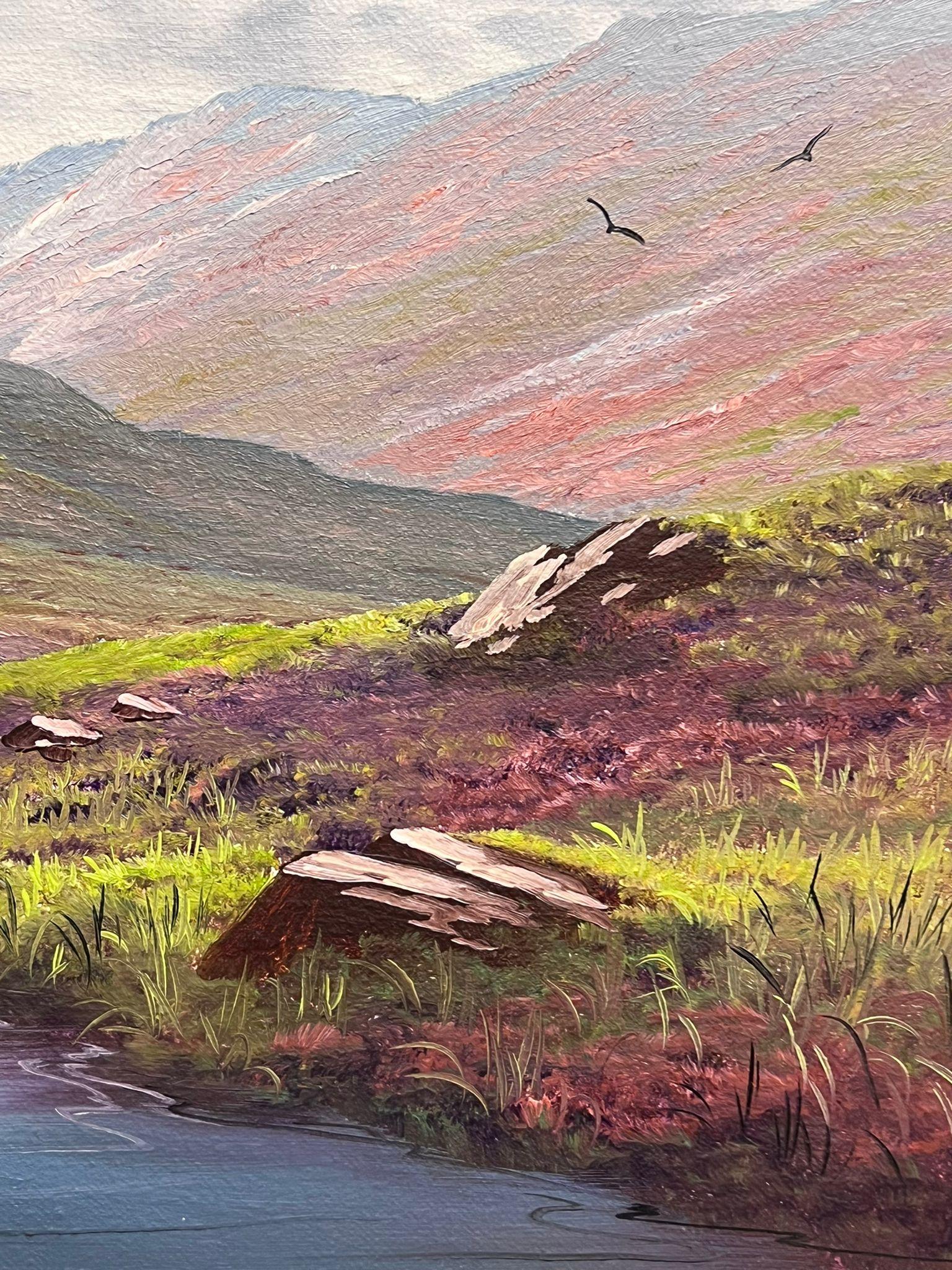Fine Scottish Highland River Landscape Atmospheric Sky Original British Oil  For Sale 2