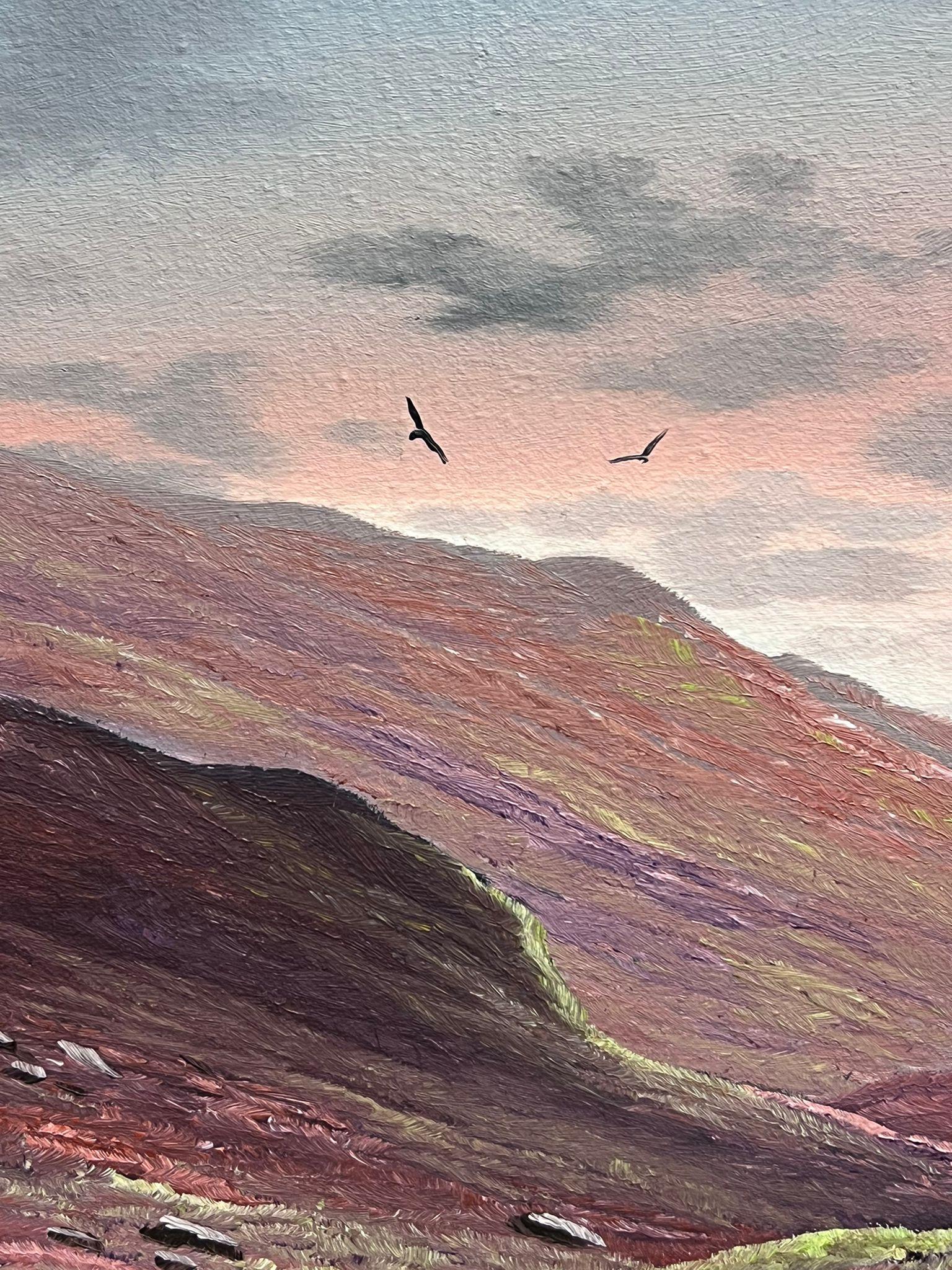 Scottish Highlands Sunset Atmospheric Sky River Landscape Signed British Oil  For Sale 1