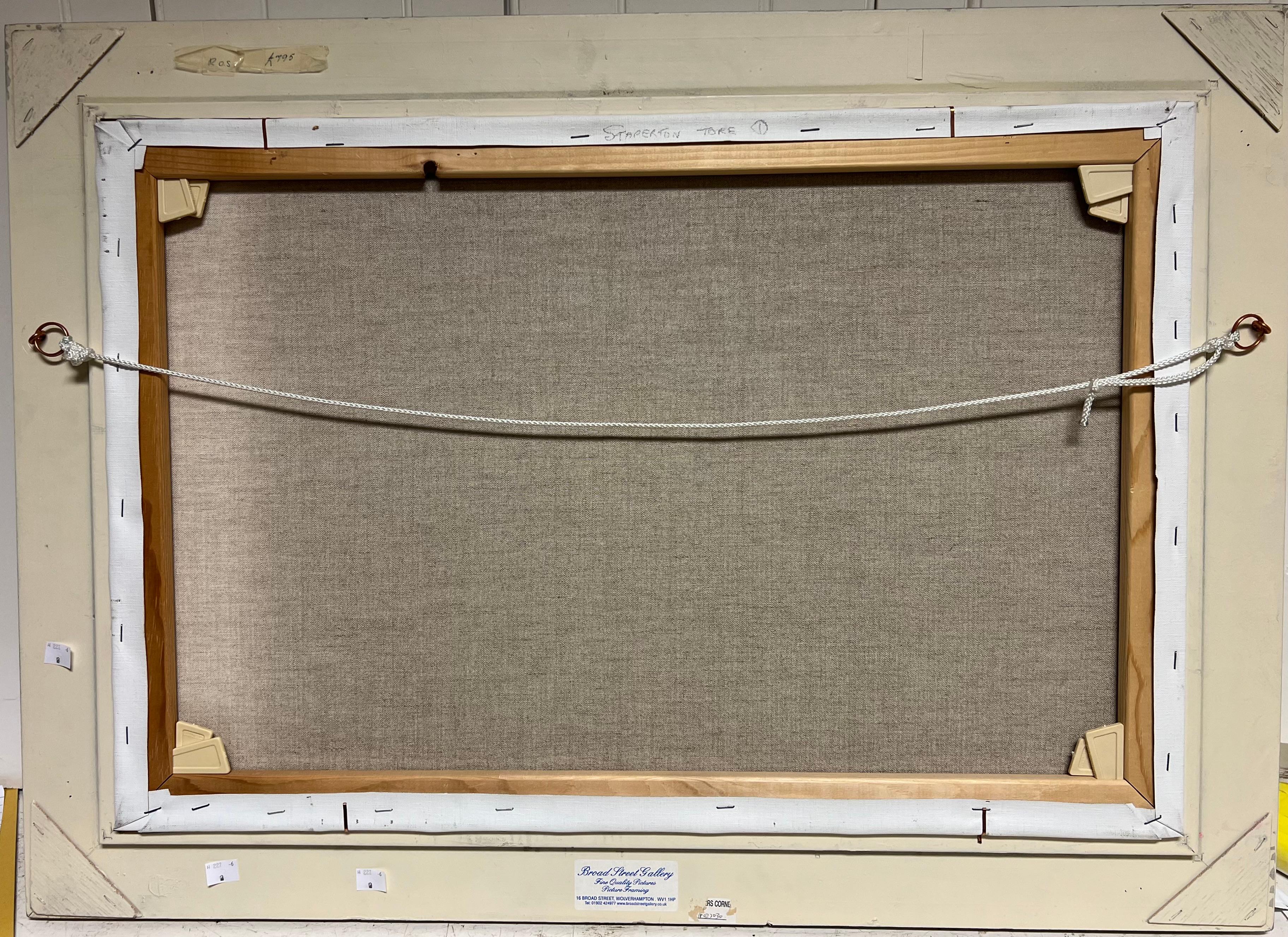 Grande dipinto a olio britannico Pony su Dartmoor Brughiera Collina Ruscello Erica in vendita 5