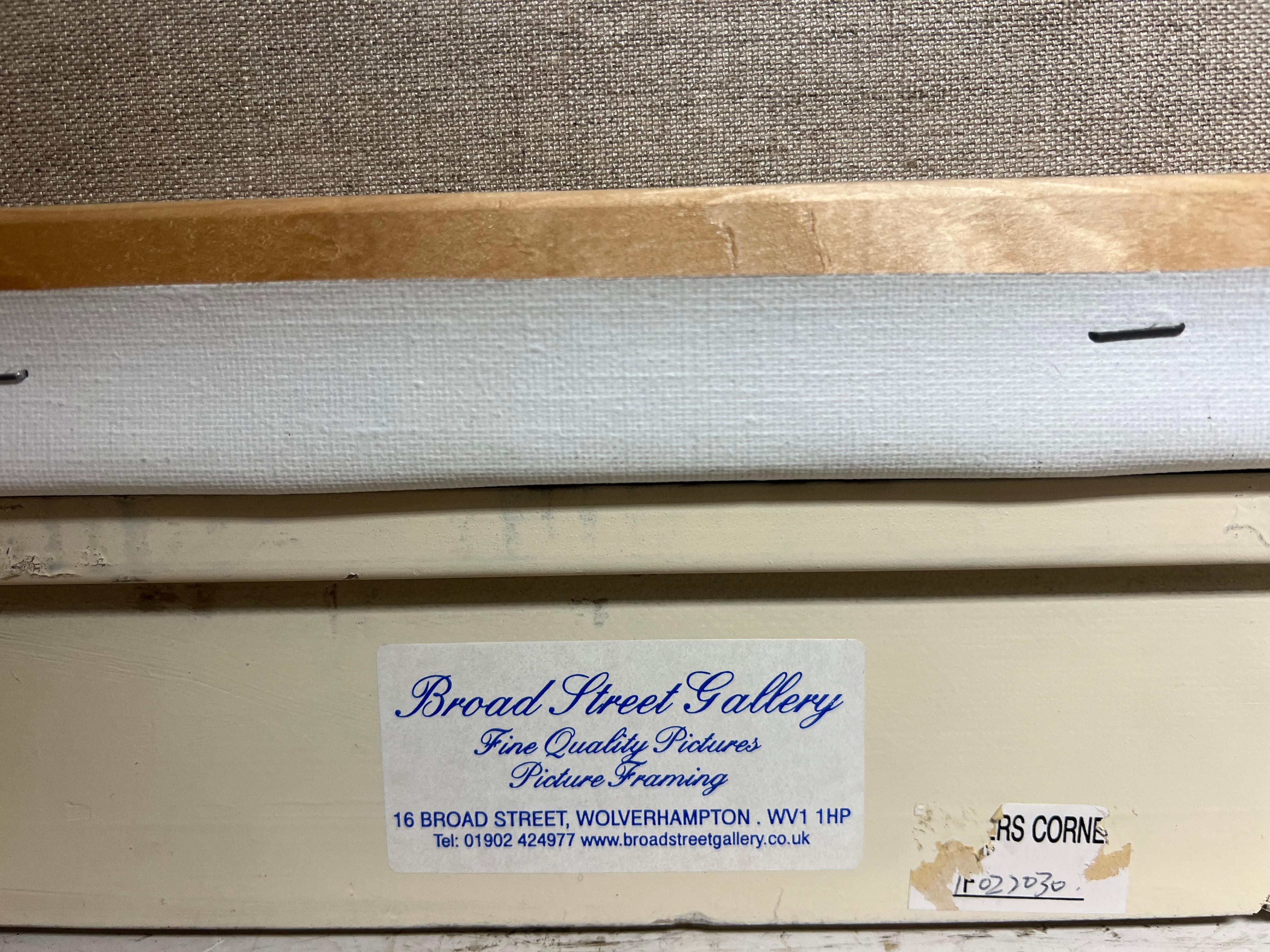 Grande dipinto a olio britannico Pony su Dartmoor Brughiera Collina Ruscello Erica in vendita 6