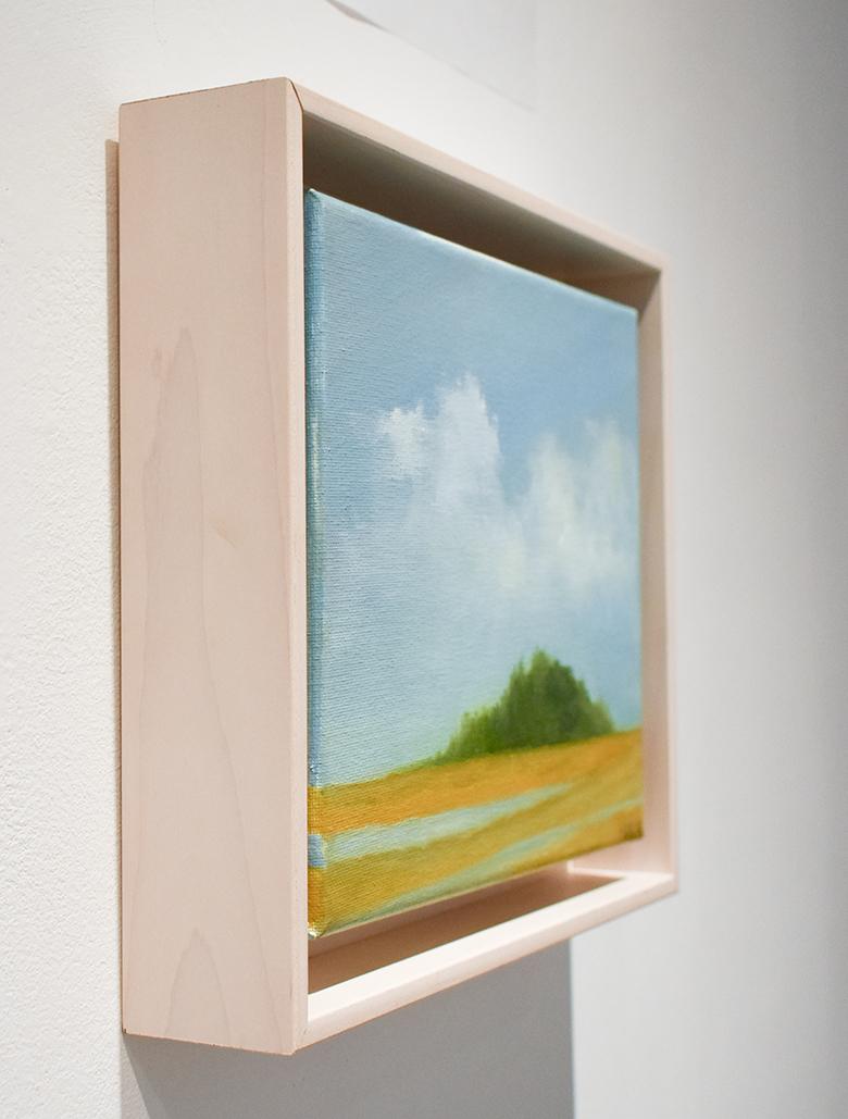 10 x 12 x 2
oil on canvas

This landscapes depicts sandy dunes, sea grasses, surrounded by a tranquil blue sky. The painting is composed of soft brush strokes and comes in a light wood shadowbox frame. 